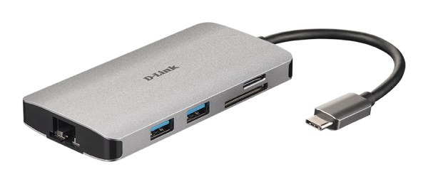 Docking D-Link DUB-M810 8in1 USB-C - HDMI/USB3.0x2/CR/PD/GLAN