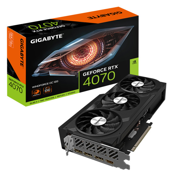 SVGA Gigabyte RTX4070 WindForce 3 12GB GDDR6, GV-N4070WF3OC-12GD