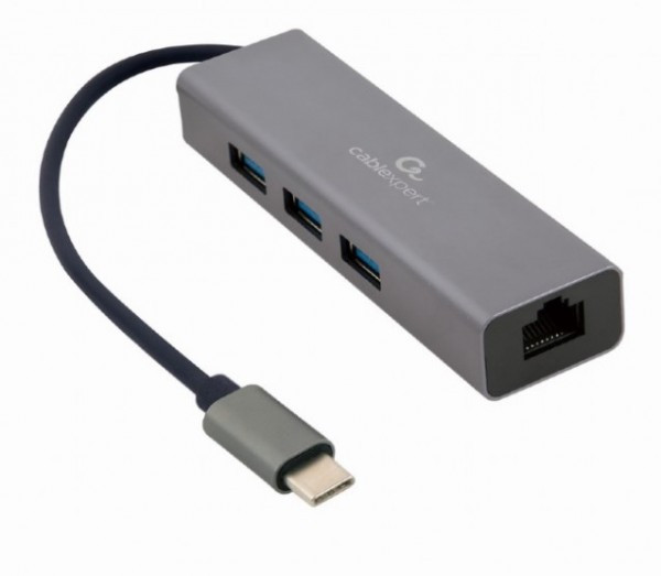USB HUB Cablexpert A-CMU3-LAN-01 USB-C - 4xUSB/LAN