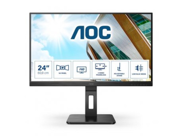 Monitor 23.8 AOC 24P2QM VA 1920x1080/75Hz/4ms/HDMI/DP/VGA/4xUSB/zvučnici