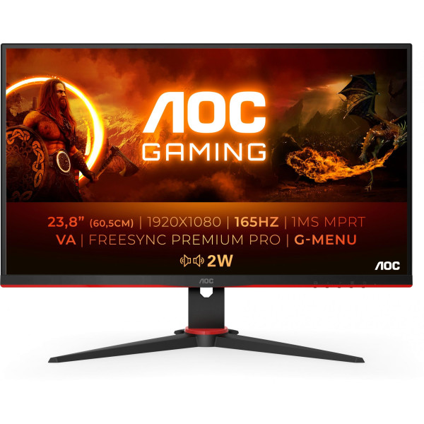 Monitor 23.8'' AOC 24G2SAE/BK VA 1920x1080/165Hz/1ms/HDMI/VGA/DP/zvučnici