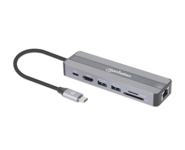 Docking station Manhattan 153928 7in1 USB-C - HDMI/2xUSB 3.0/LAN/CR/PD 87W