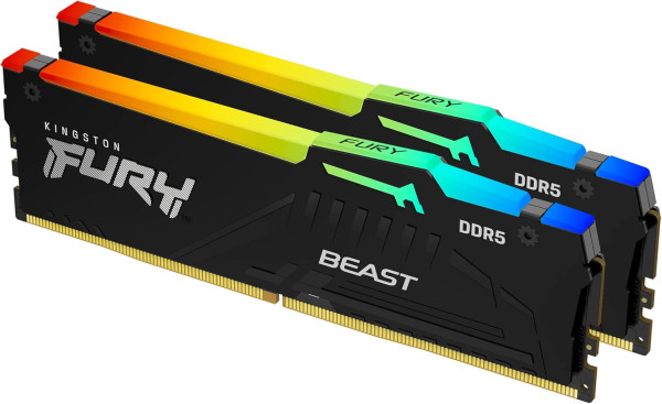 RAM DIMM DDR5 16GB (2x8GB) 5600MHz Kingston FURY Beast RGB KF556C40BBAK2-16