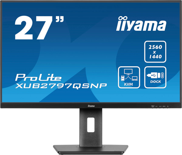 Monitor 27'' Iiyama XUB2797QSNP-B1 IPS 2560x1440/100Hz/1ms/HDMI/DP/USB/RJ45/zvučn 