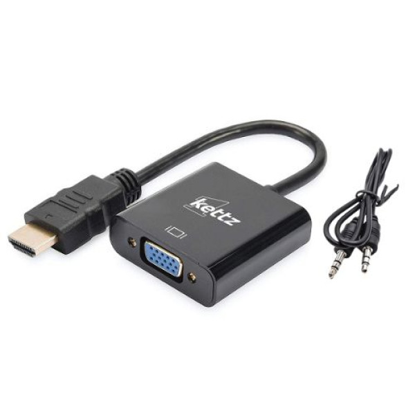 Adapter Kettz HV-5500 HDMI-VGA M/F + audio